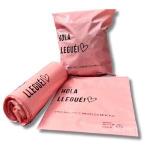 Bolsas Courier Diseño "Hola Llegué" 18x24